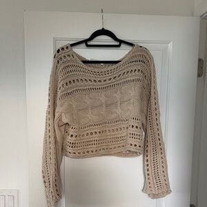 Knit Women's Sweater - Tan